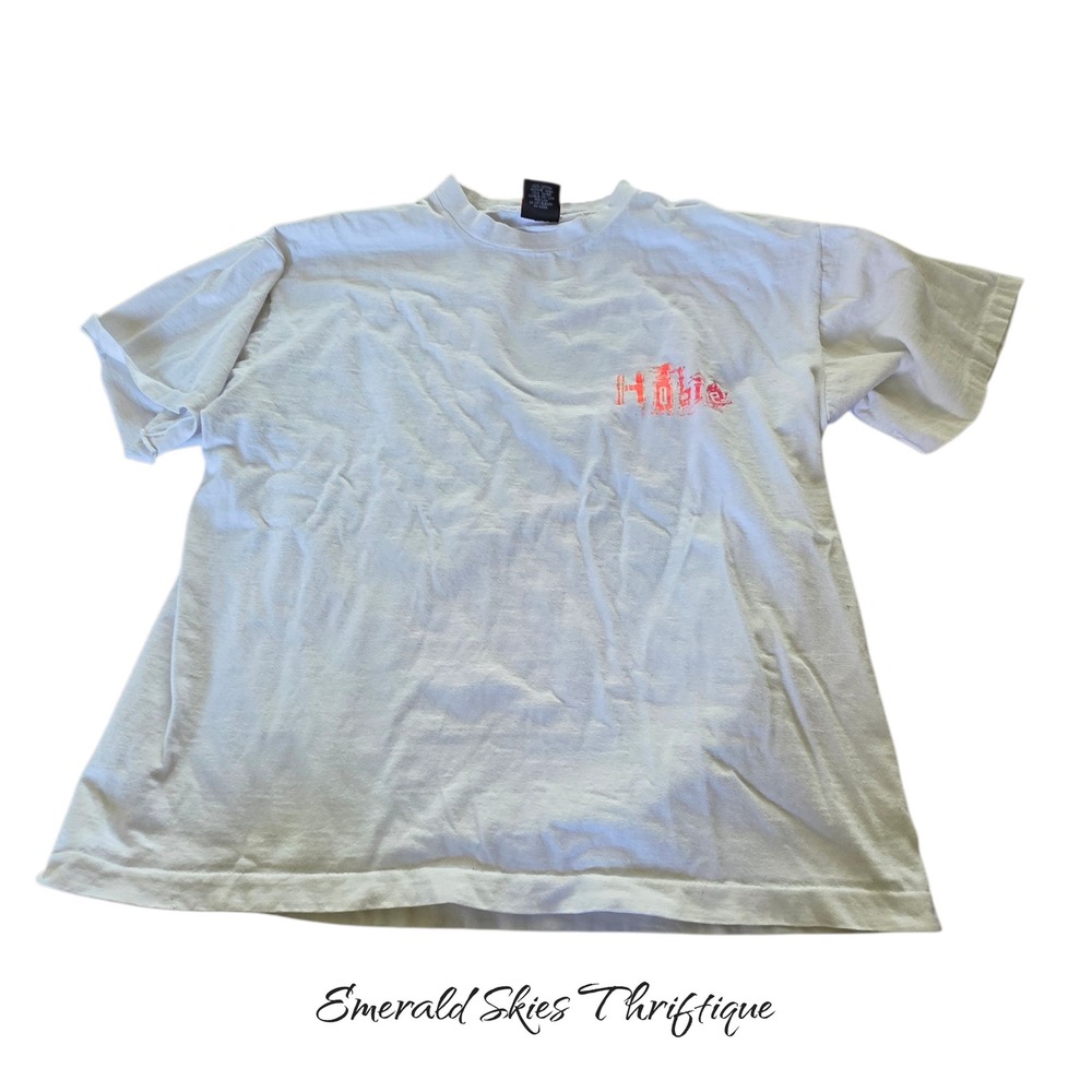 Vintage Hobie T-Shirt size large White Single Stitch Car Surf Graphic Tee